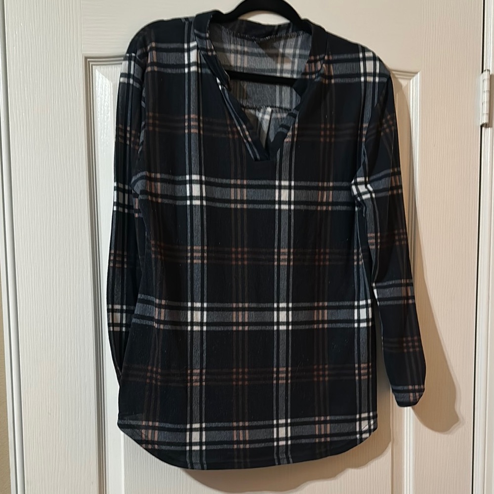 Plaid Long Sleeve Women's Top